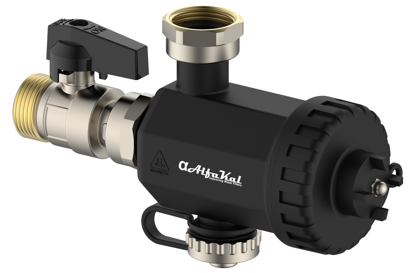 345 Filtru anti-magnetita AlfaKal FHP34PL 3/4”, magnet 11000Gauss + Capac Plastic 3/ - imagine 1