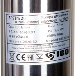 Pompa submersibila IBO 3STM20, 1.1 kW, debit 100l/min, H77m, cablu 20m, rezistenta sporita la nisip - imagine 2
