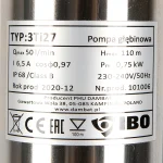 Pompa submersibila IBO 3TI27, 1", 0.75Kw,110m,50l/min+20 m cablu 1 - imagine 2