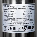 Pompa submersibila IBO 4SDm 212 0,75 kw, H 85m, 11/4", 80l/min, 20m cablu 11/4 - imagine 5