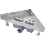 Sifon rigola colt inox 250 x 250 x H75 - 95mm x 050mm