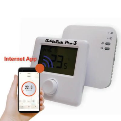 Termostat digital wireless Pro3RF Control Internet/Smartphone, Compatibil universal, RF Wireless,Aplicatie Smart Life, Suport Alexa si Google Home, Alb