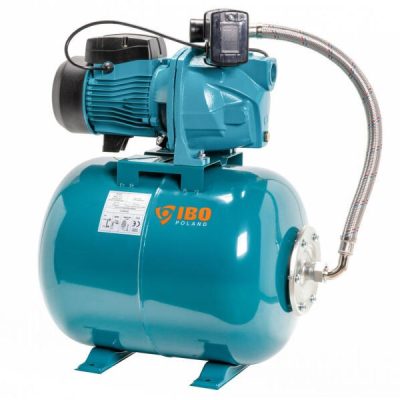 Hidrofor IBO JSW100 (pompă IBO JET100A(a)1,1kW+racord cu cinci cai+presostat+manometru+racord antivibrant 50cm+vas de expansiune de oţel emailat 24 l)