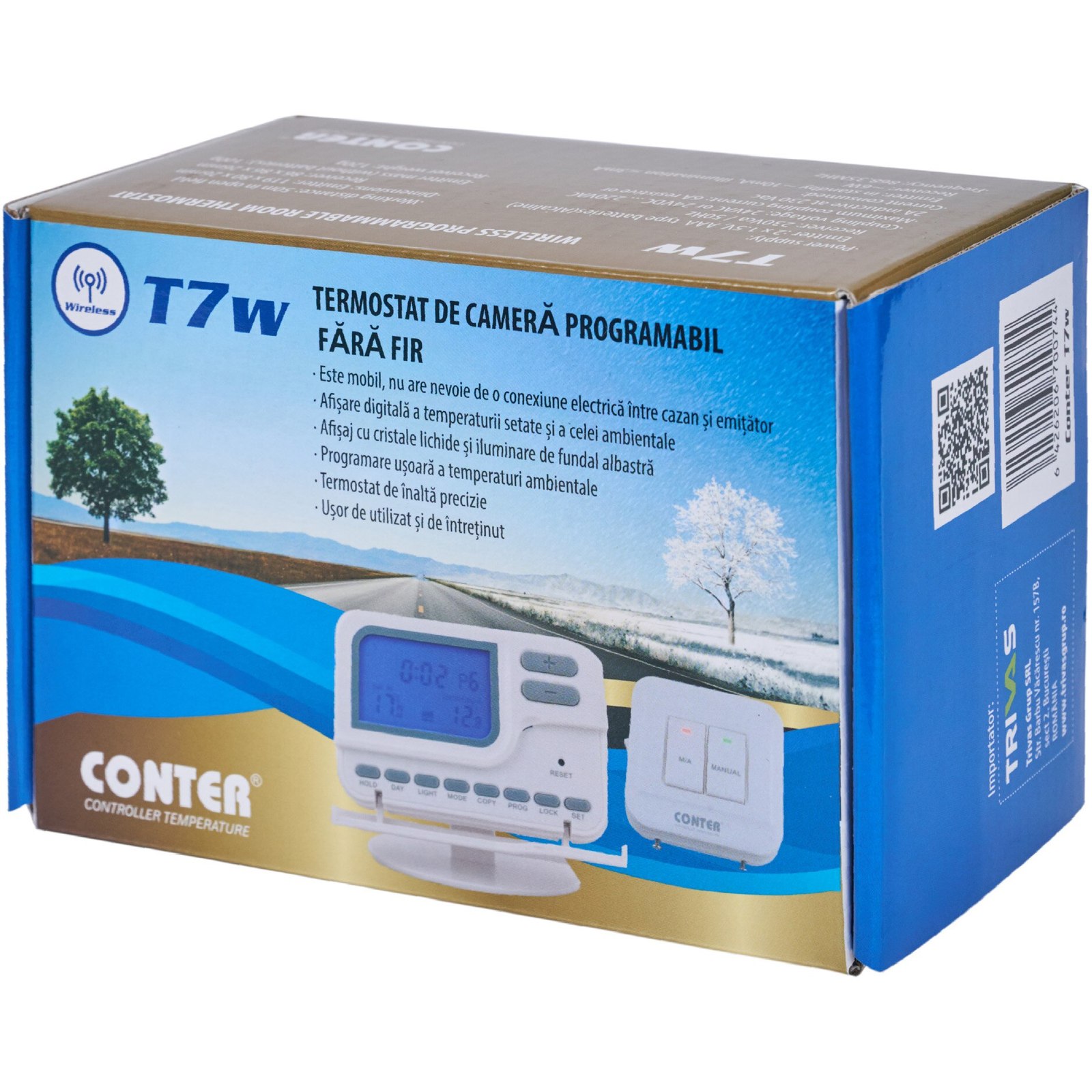 T7_2 T7 Termostat Digital Programabil 7 zile pe Fir CONTER - imagine 1