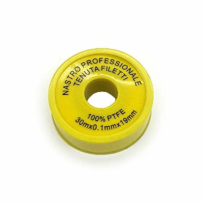 Teflon gaz galben 19mm x 0.1mm x 30m