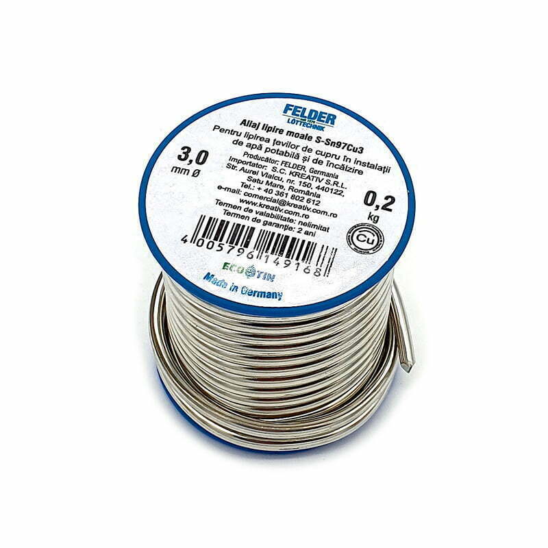 aliaj-3x200gr Aliaj de lipire moale 200 gr, Felder Cu Rotin 3 S-Sn97Cu3 - imagine 1