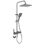 Coloana de dus BROCCA, 4 functii, Montare rapida, Jet reglabil, Presiune ridicata, Para de dus, Dus fix cu functie ploaie, Functie bideu, Negru mat - imagine 5
