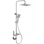 Coloana de dus BROCCA, 4 functii, Usor de montat, Presiune ridicata, Jet reglabil, Materiale premium, Dus fix cu functie ploaie, Functie bideu, Argintiu - imagine 5