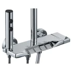 Coloana de dus BROCCA, 4 functii, Usor de montat, Presiune ridicata, Jet reglabil, Materiale premium, Dus fix cu functie ploaie, Functie bideu, Argintiu - imagine 6