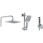 Coloana de dus BROCCA, 4 functii, Usor de montat, Presiune ridicata, Jet reglabil, Materiale premium, Dus fix cu functie ploaie, Functie bideu, Argintiu - imagine 3