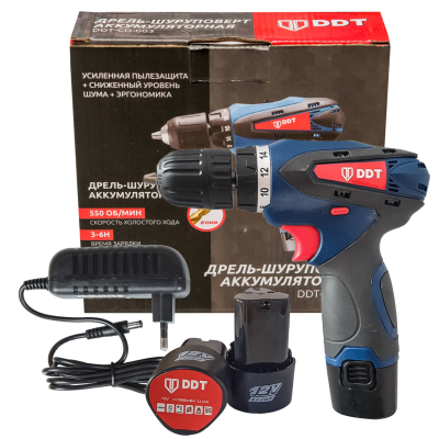 Masina de gaurit cu 2 x acumulator DDT,12V, 10 mm