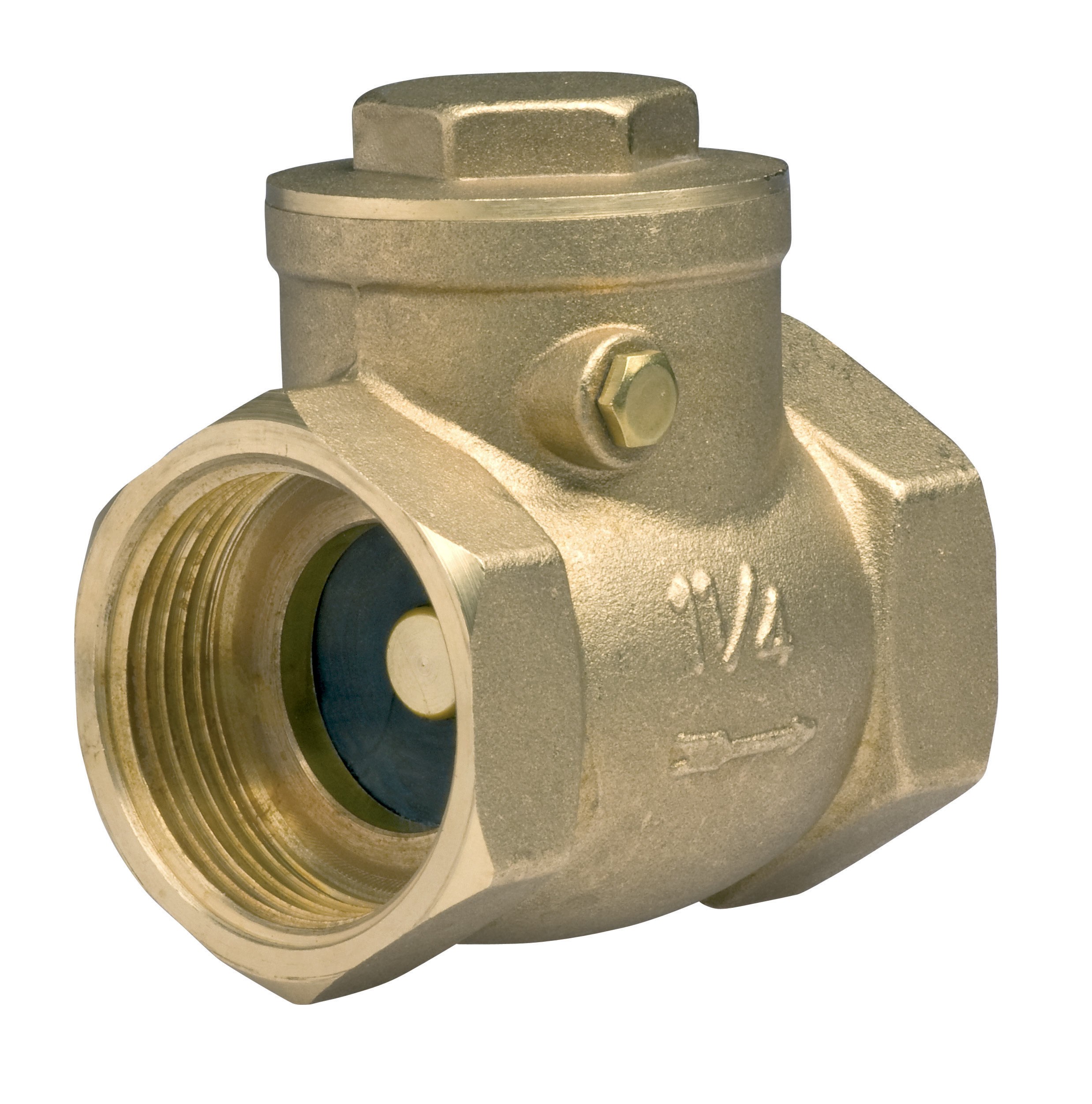 supapa-de-sens-cu-clapeta-alama-6-4-alte-tipuri-te-robineti-pentru-apa-ferro-zzk5 Supapa sens cu clapeta 1, Presiune maxima 10 bar, Alama - imagine 1