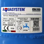 VAS EXPANSIUNE VERT.80L Hidrofor max.10 bari AQUASYSTEMS - imagine 7